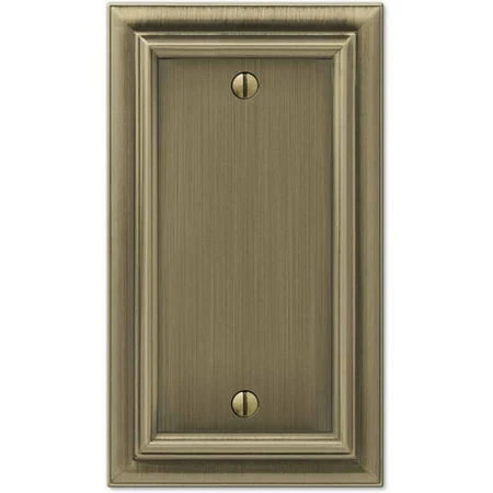 Continental Brushed Brass Metal Wall Plate, 1 Blank, Single Piece