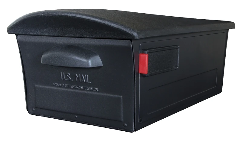 Mailsafe Post Mount Mailbox - Lockable, Black, Durable Plastic, Large Capacity