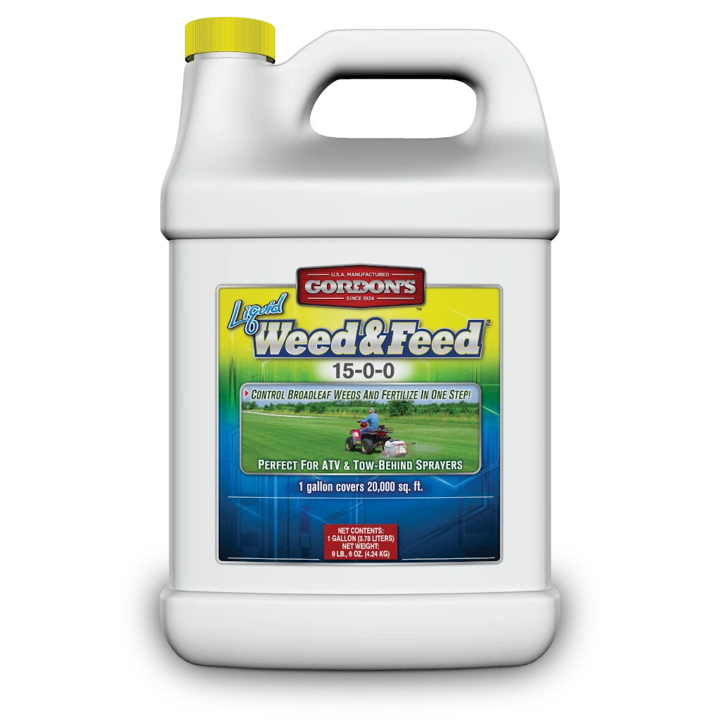 Weed & Feed Liquid Lawn Fertilizer, 15-0-0 Formula, Pre- Mixed. 1 Gallon
