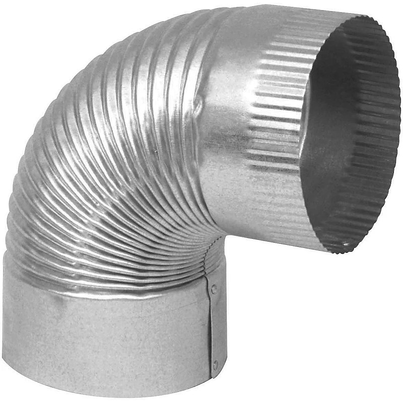30 Gauge 6 Inch Galvanized Crimped Elbow For Hvac Systems