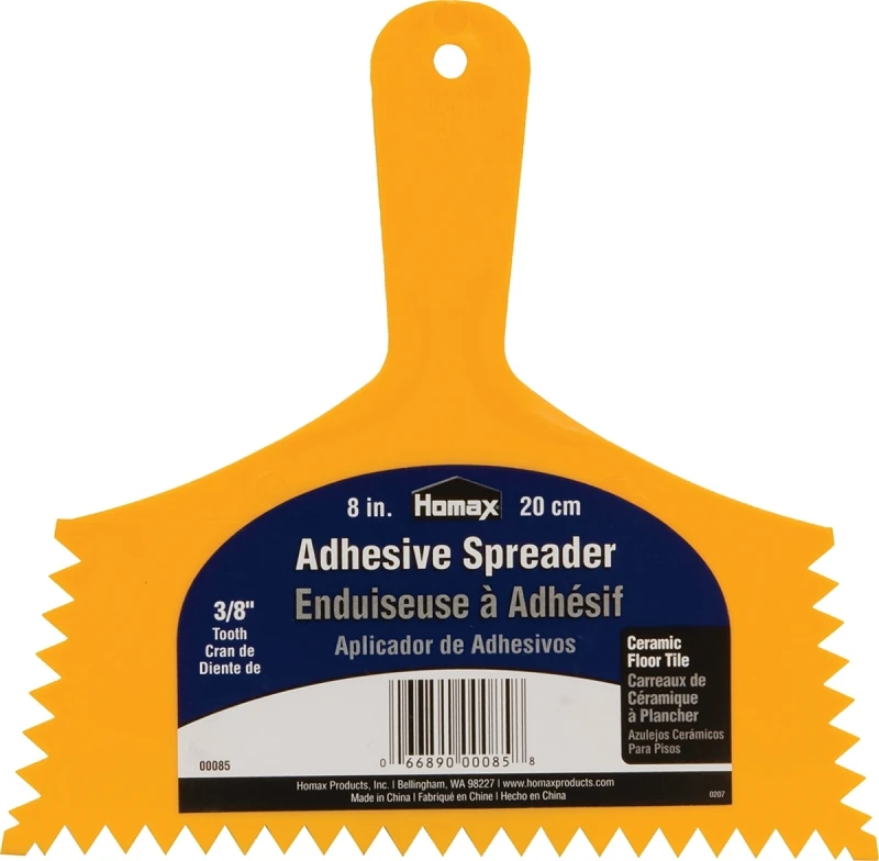 8 Inch Adhesive Spreader Knife With 3/8 Inch Notch For Heavy Ceramic Tile