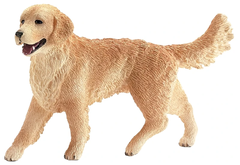 Female Golden Retriever Toy Figure, Realistic Detailing, 2.95" X 0.78" X 1.96"