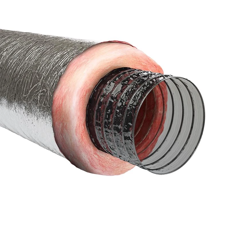 25 Ft. L X 4 In. D Silver Poly Duct With R-6 Insulation