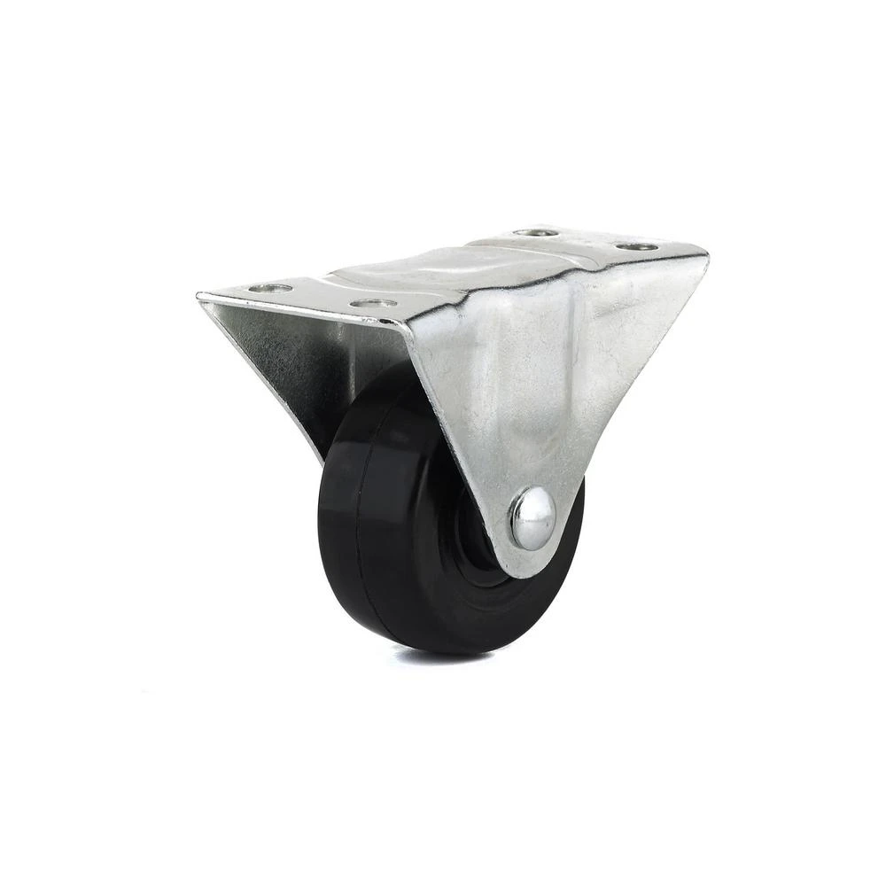 2-1/2-inch Rubber Wheel Rigid Plate Caster With 176 Lb Load Capacity