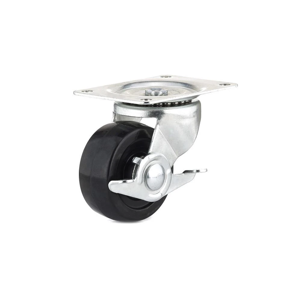 3-inch General Duty Swivel Plate Caster With Side Brake And Rubber Wheel