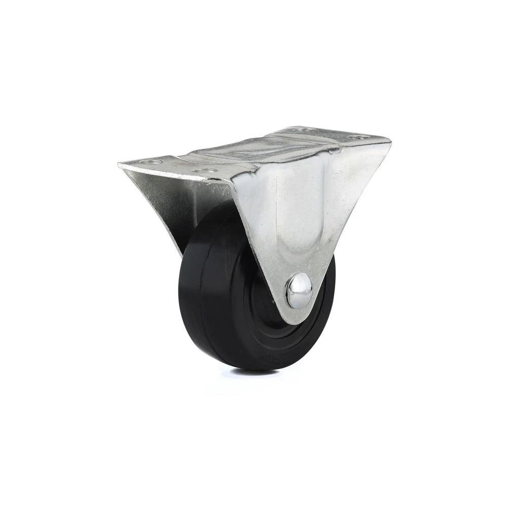 3-inch Rubber Wheel Rigid Plate Caster With 209 Lb Load Capacity