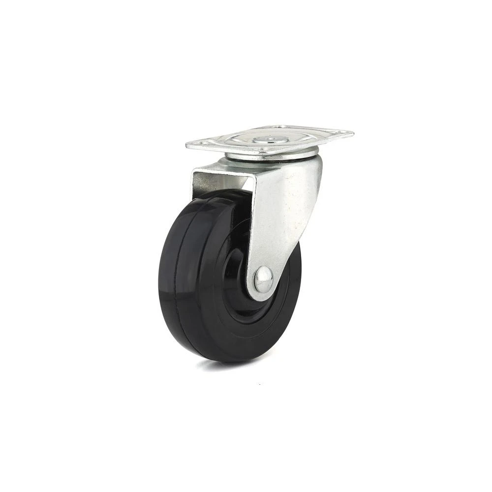 4-inch Rubber Wheel Swivel Plate Caster With 246 Lb Load Capacity