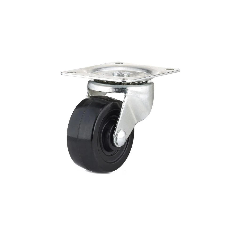 3 Inch Rubber Swivel Plate Caster with Durable Rubber Wheel and Swivel Plate Mount