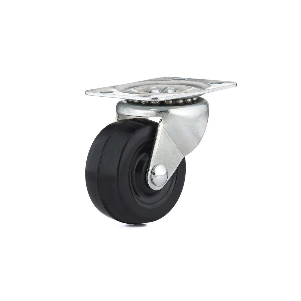 2-inch Rubber Wheel Swivel Plate Caster With 125 Lb Load Capacity