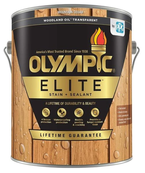 Elite Woodland Oil Stain & Sealant, Mountain Cedar, 1-gallon