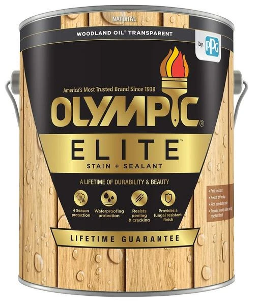 Elite Woodland Oil Stain & Sealant, Natural, 1-gallon For Exterior Use