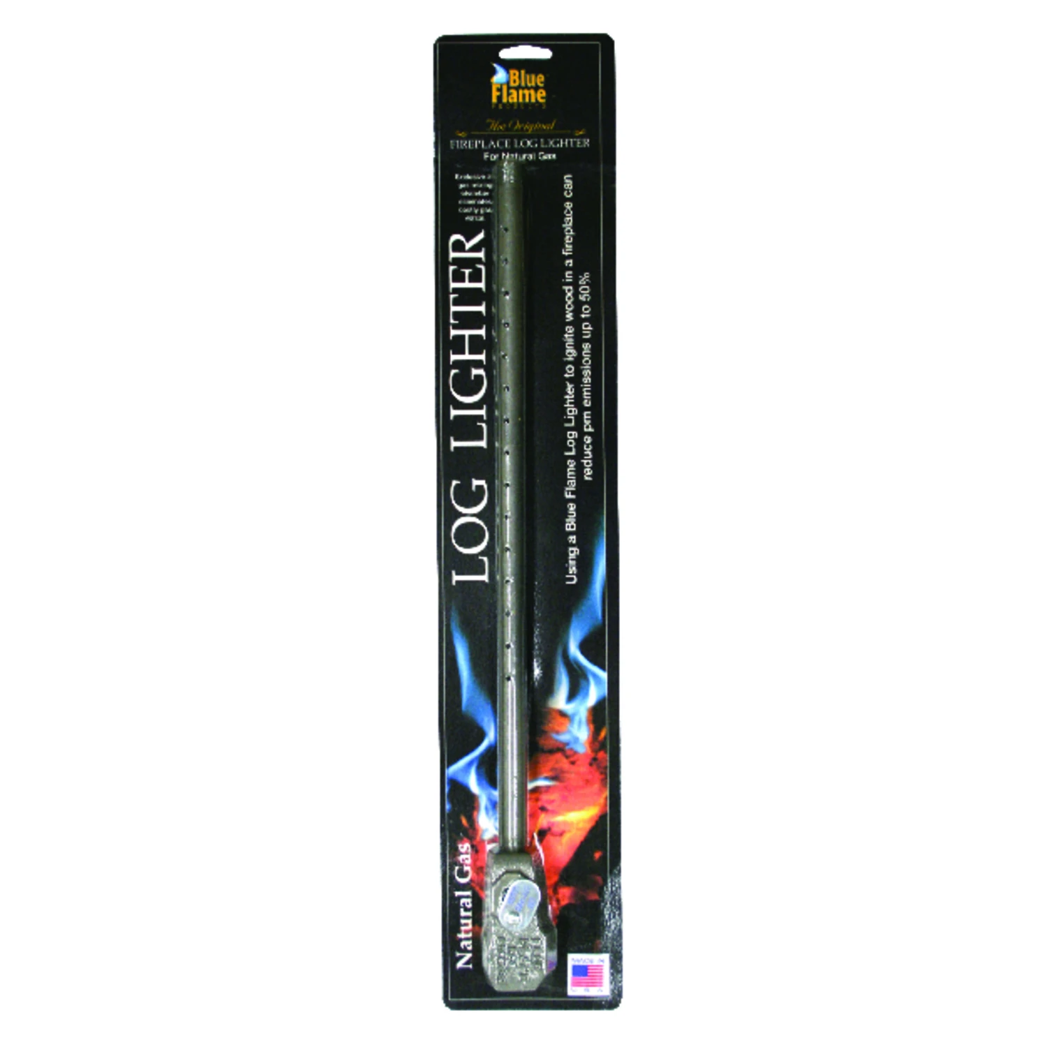 Black Steel Log Lighter, 16 In. With Air/gas Mixing Chamber