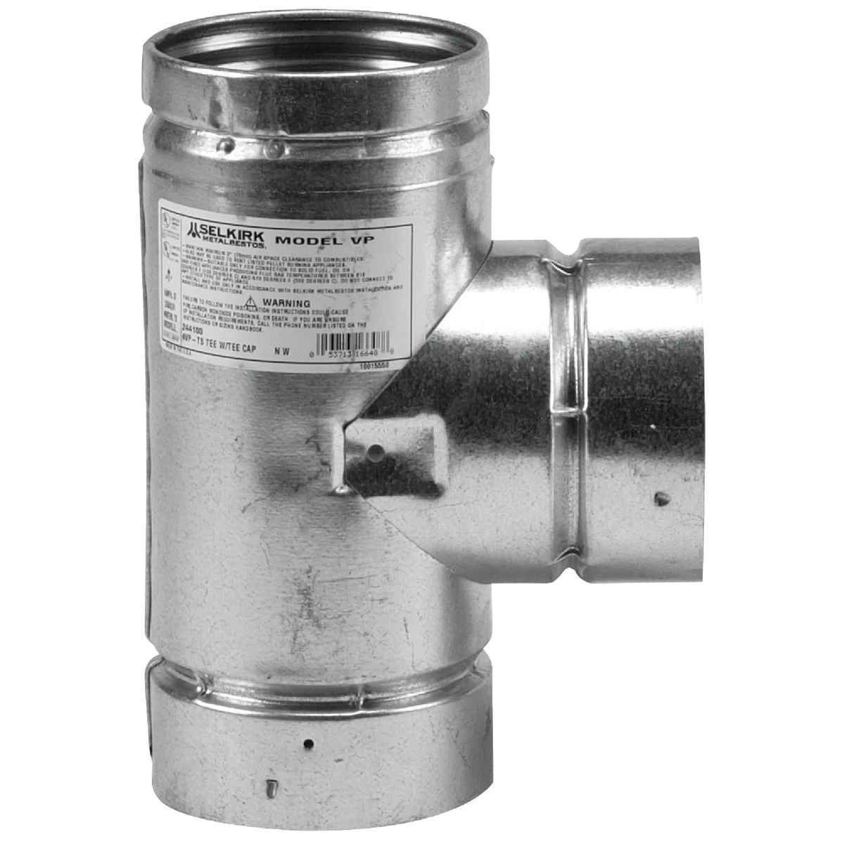 Vp Pellet Pipe Type L Insulated 3-inch Stove Pipe Tee & Cap