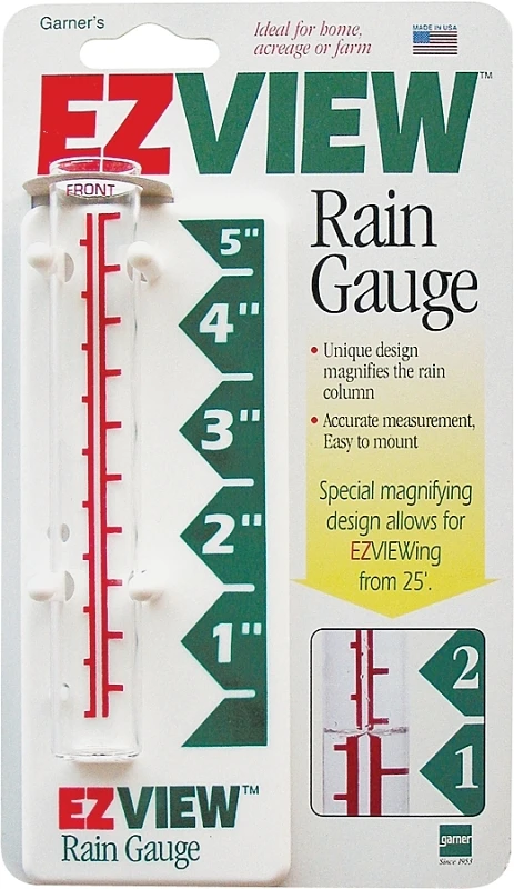 Ezview 5 Inch Glass Rain Gauge With Magnifying Design And Easy Mount Bracket