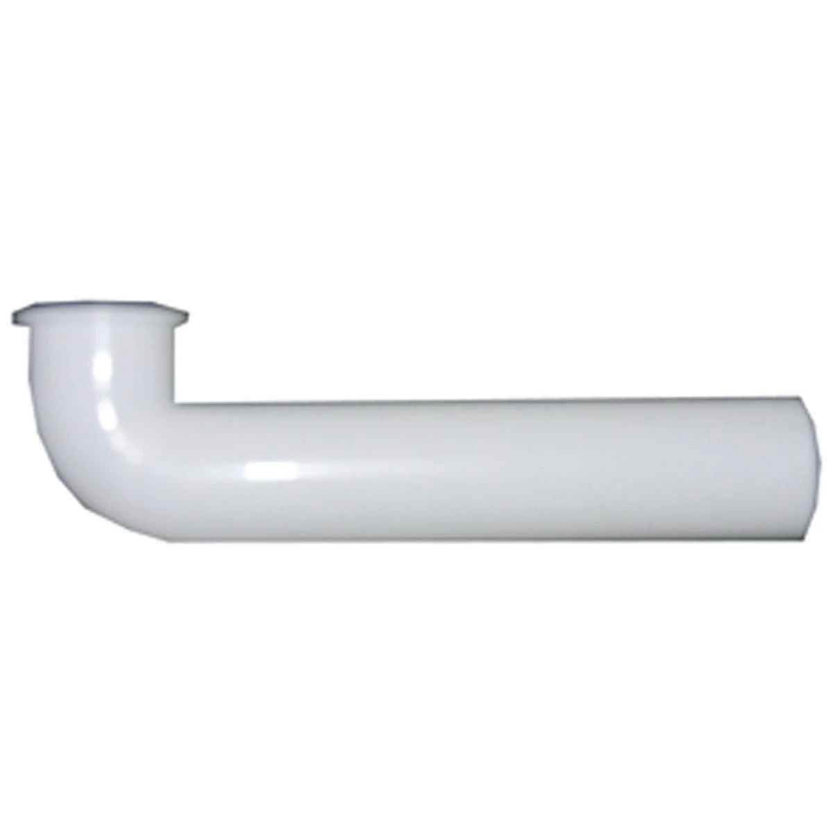 White Polyvinyl Chloride Flanged Ell Pipe Fitting, 1 and 1/2 Inch by 15 Inch