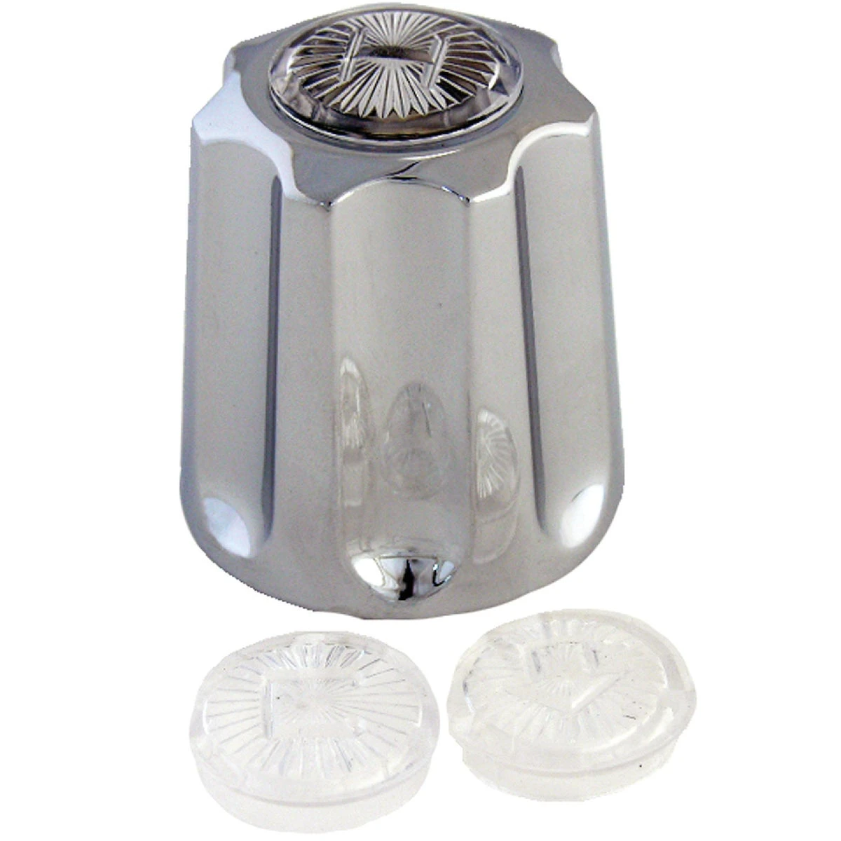 Universal Round Large Tub & Shower Handle Kit - Chrome Metal With Set Screw Adapters