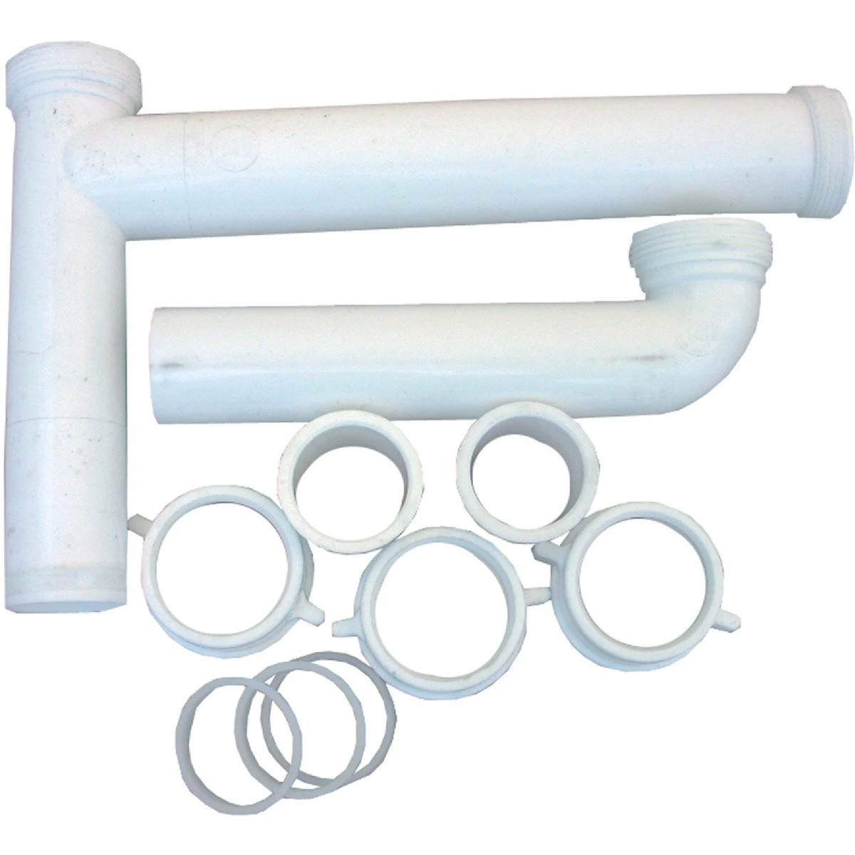 1-1/2 In. Od X 16 In. White Plastic End Outlet Drain Assembly