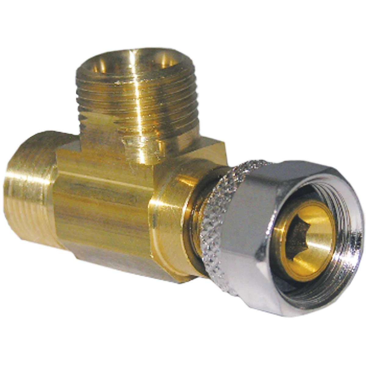 3/8 In. Female Compression Inlet X 3/8 In. Compression Brass Extender Tee