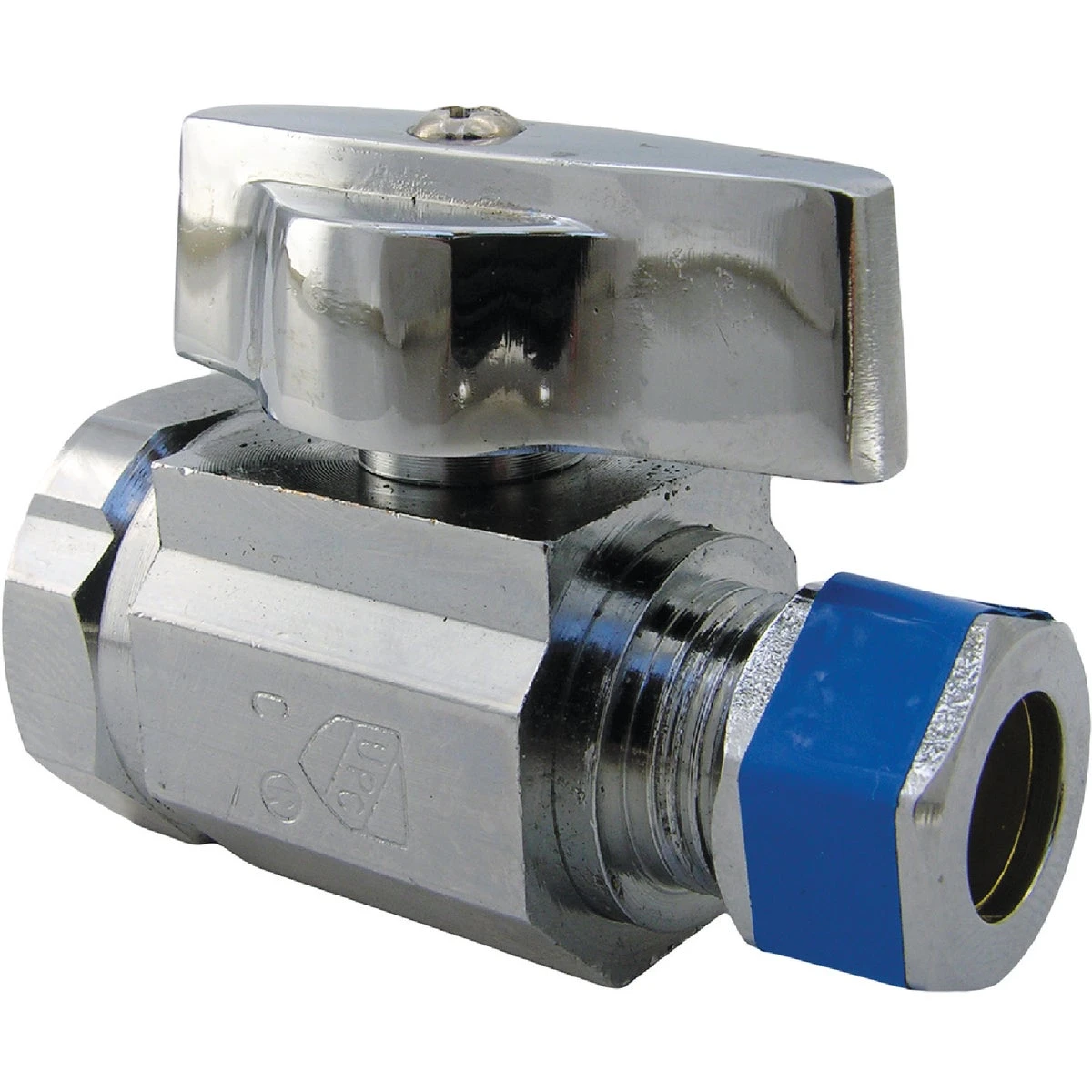 1/2 In. Ip Inlet X Compression Outlet Brass Straight Stop Valve