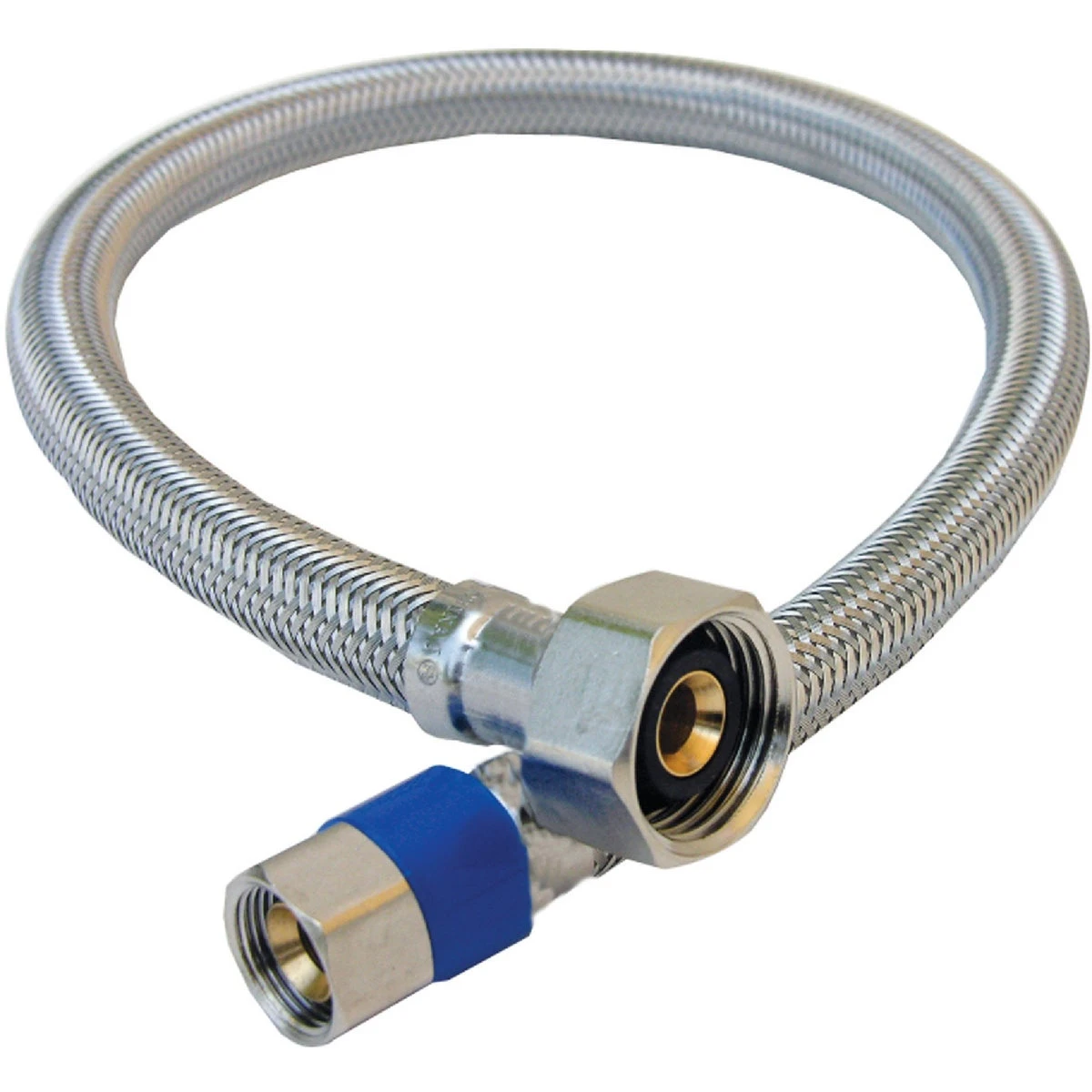 Stainless Steel Faucet Connector 3/8 Inch Compression by 1/2 Inch Female Iron Pipe, 20 Inch Length