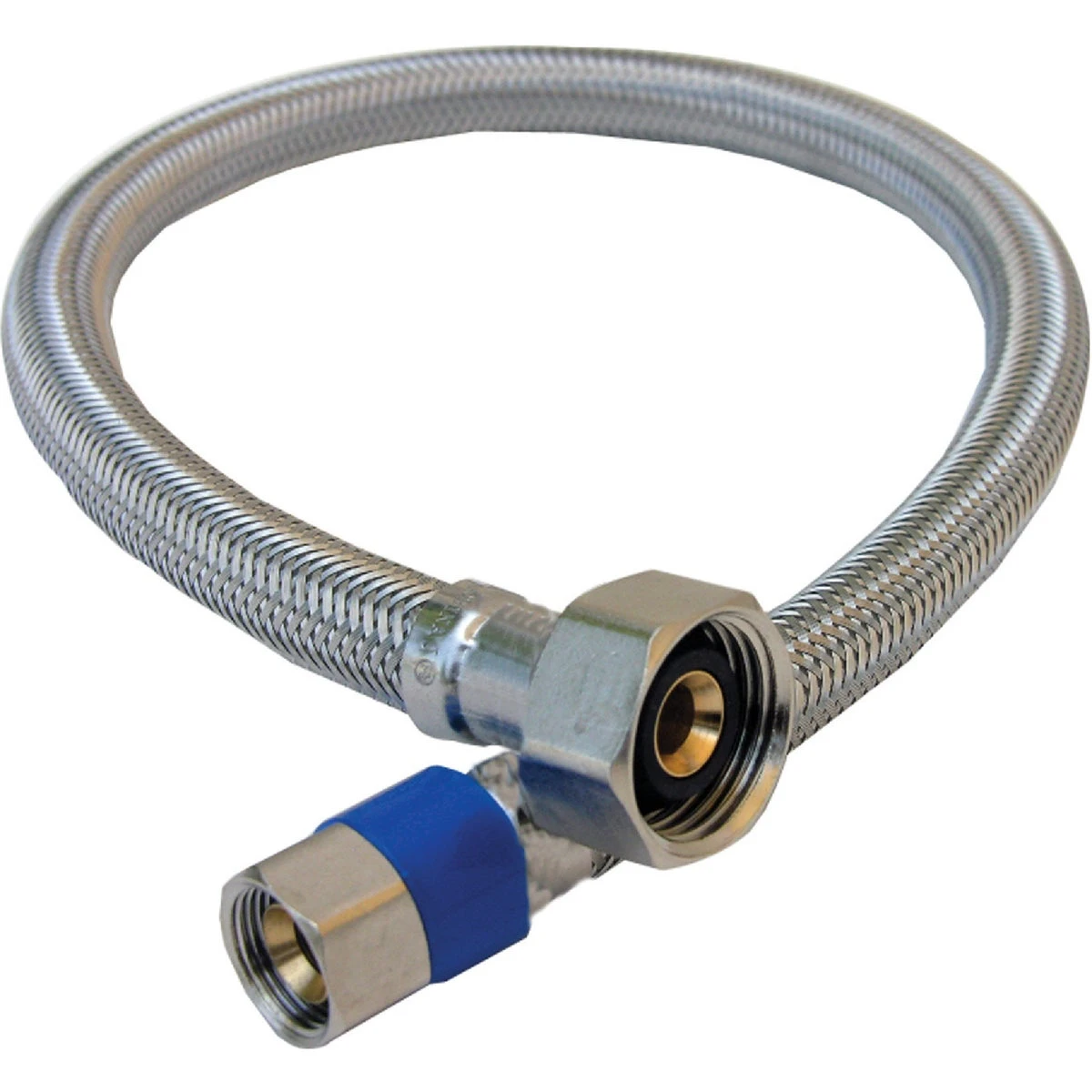 Stainless Steel Faucet Connector 3/8 Inch Compression by 1/2 Inch Female Iron Pipe, 30 Inch Length