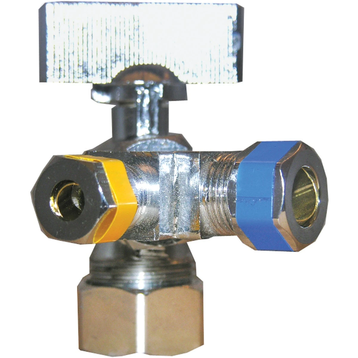 1/2 In. Ip X 3/8 In. X 1/4 In. Compression Quarter Turn Angle Valve