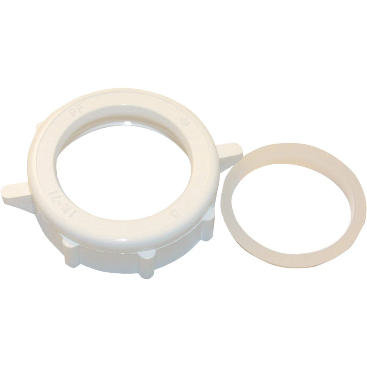 PVC Slip Joint Nut and Washer for One and One Quarter Inch Tube