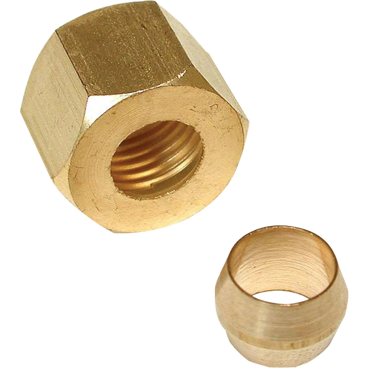 1/4 Inch Brass Compression Nut And Sleeve For Tubing