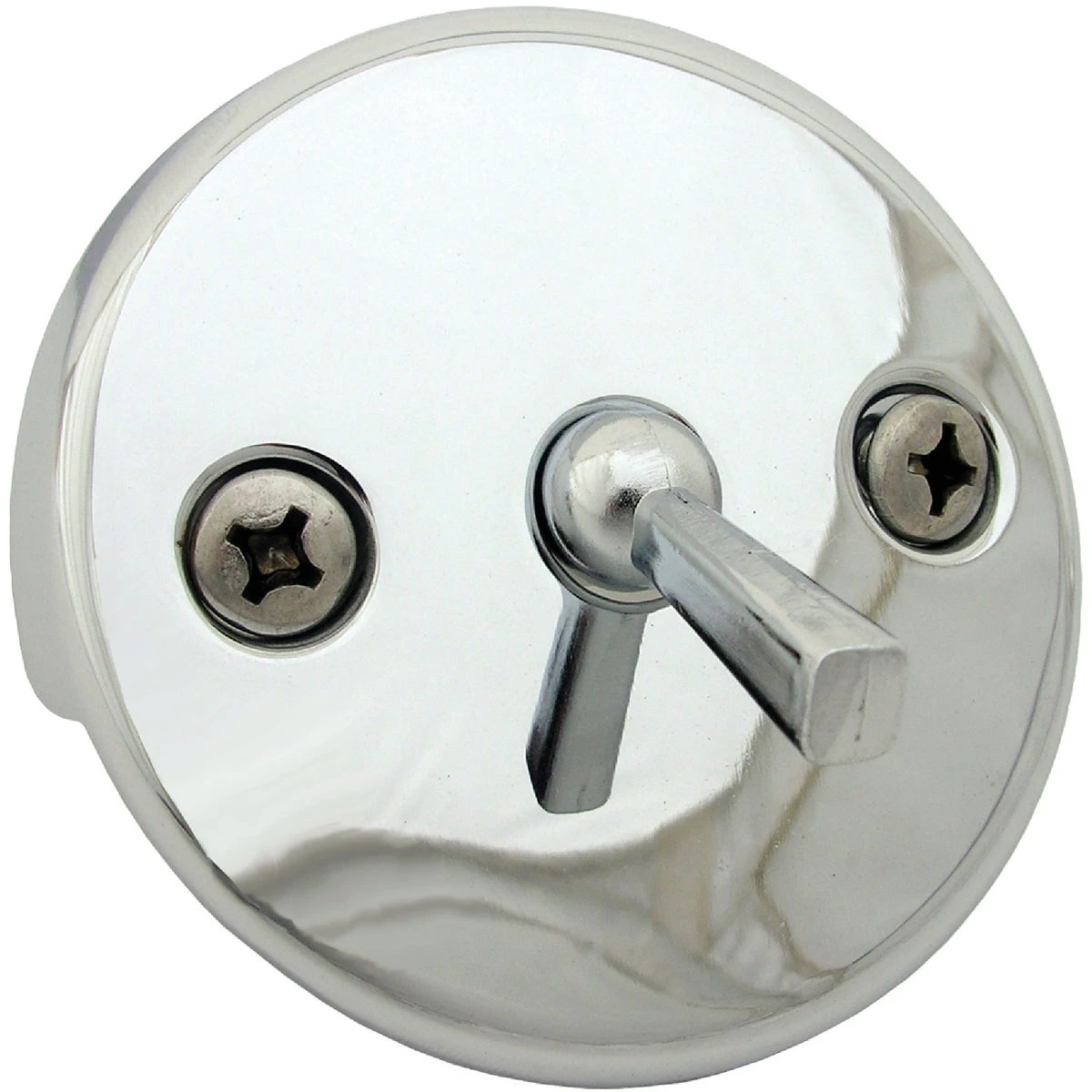 Two-hole Chrome Bath Drain Overflow Face Plate With Trip Lever, Model 03-1403