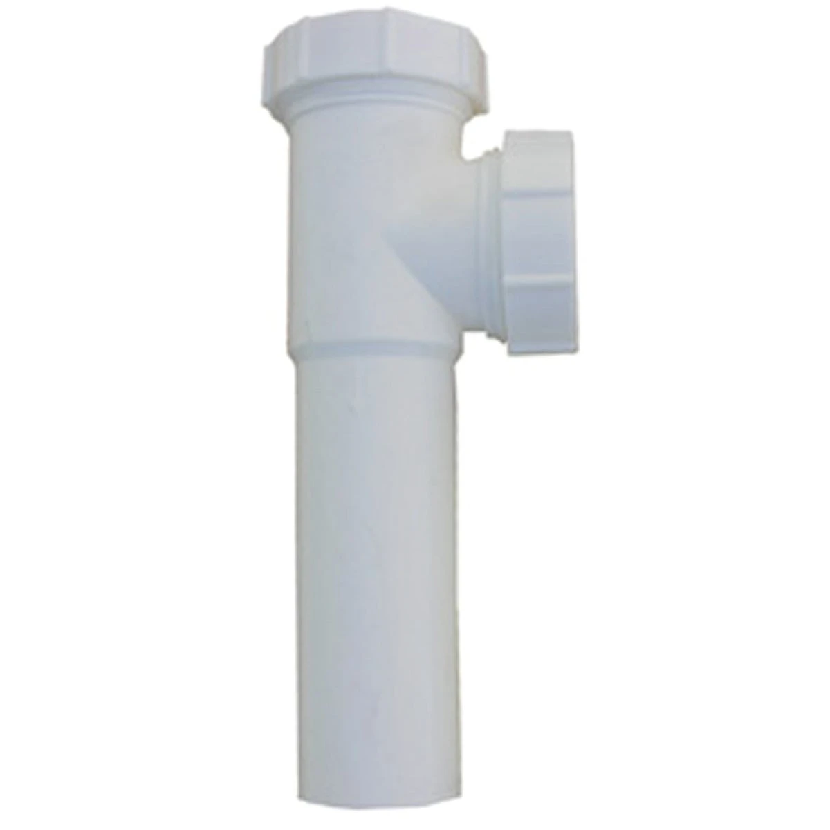 White Polyvinyl Chloride Lavatory and Kitchen Drain Tee with Tailpiece, 1.5 Inch by 7 Inch Slip Joint