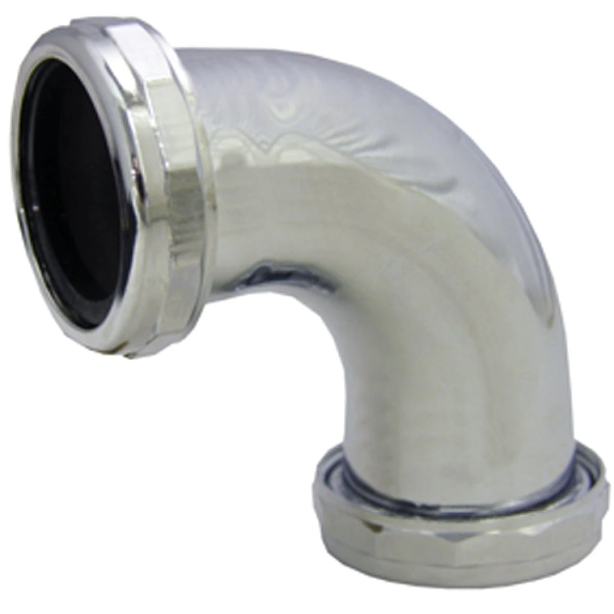 1-1/2 Inch Chrome-plated Brass 90 Degree Double Slip-joint Elbow With Nuts And Washers