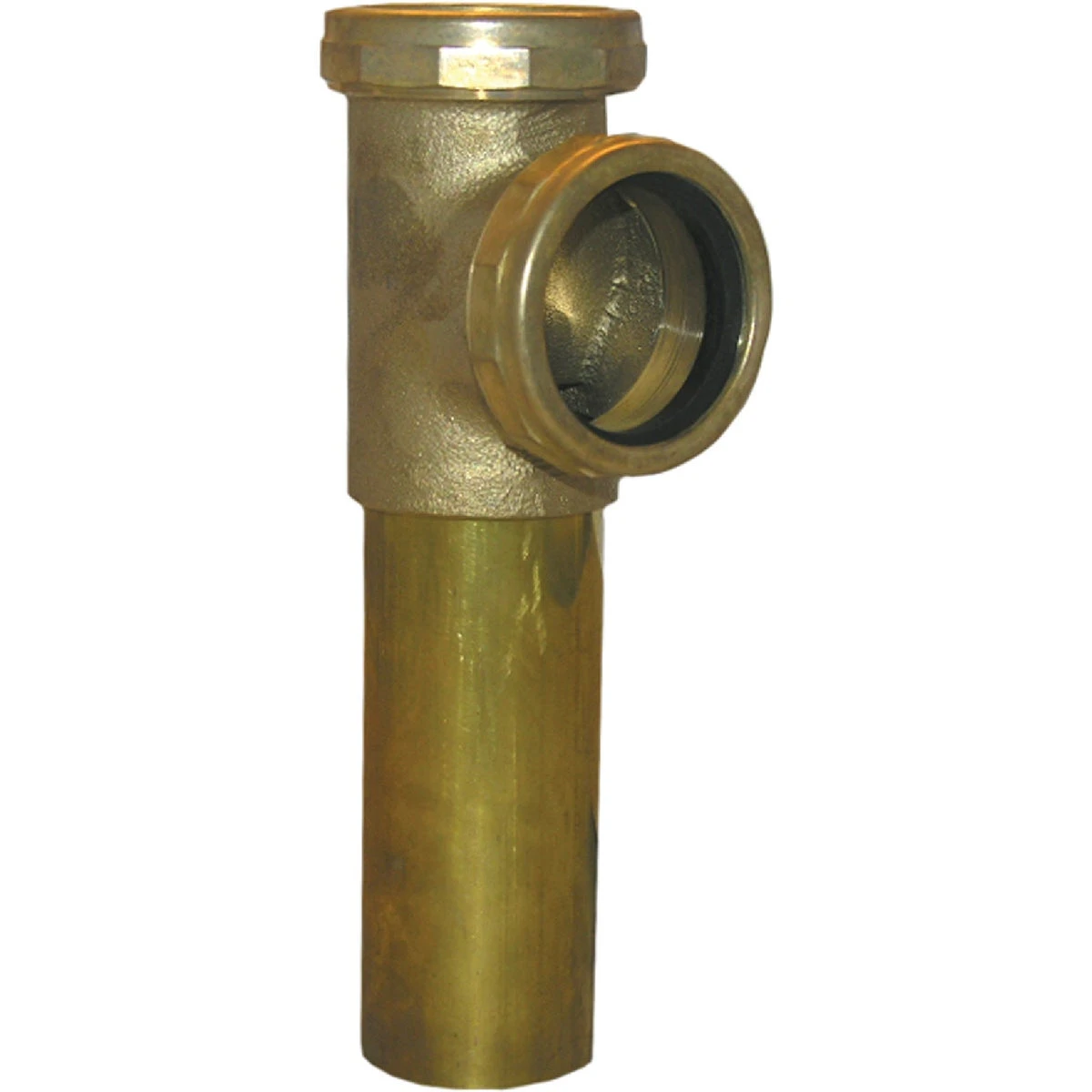 1-1/2 In. Rough Brass Slip-joint End Outlet Baffle Tee With Tailpiece