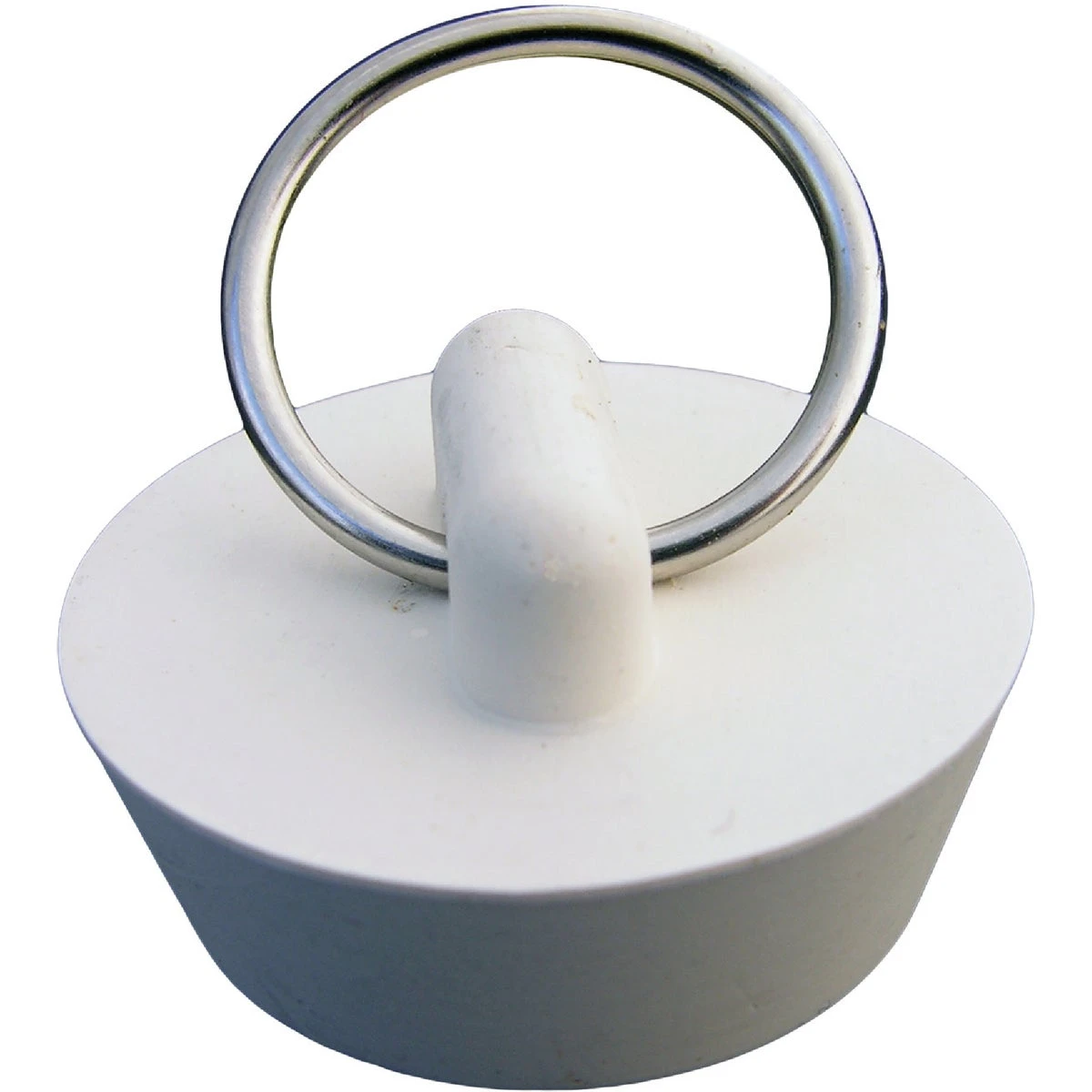 White Hollow Rubber Sink Stopper for 1 to 1 and 1/8 Inch Drains