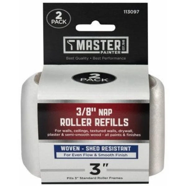 Mini Woven Paint Roller Covers, 3 x 3/8 In. Nap, 2-Pk.
