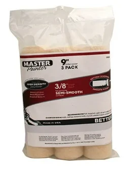 Paint Roller Covers, 9 x 3/8 In. Nap, 3-Pk.