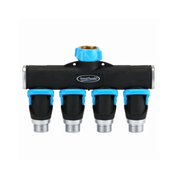 4-way Full-flow Metal Hose Connector With Swivel Nut