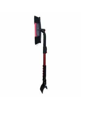 Snow Broom / Ice Scraper, Pivot Head, Flex Blade, Handle Extends to 39 In.