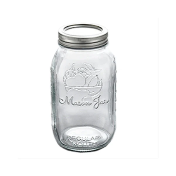 Canning Jars, Glass, Regular Mouth, Quart., 12-Pk.