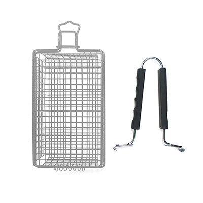 Non-stick Grill/flip Basket, Brushed Silver - Model 00356tvnbs