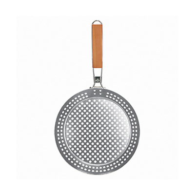 Non-stick Round Skillet With Removable Handle, Brushed Silver