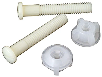 Plastic Toilet Seat Hinge Bolt, White, 2.5-In.