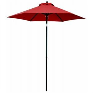 7-foot Red Fabric Patio Market Umbrella With Steel Frame And Push Tilt Feature