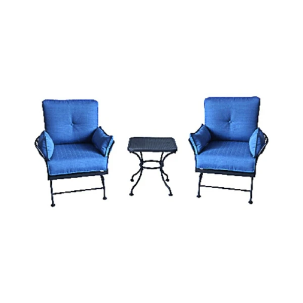 Uptown 3-piece Chat Set With Steel Spring Rocker Chairs And Side Table