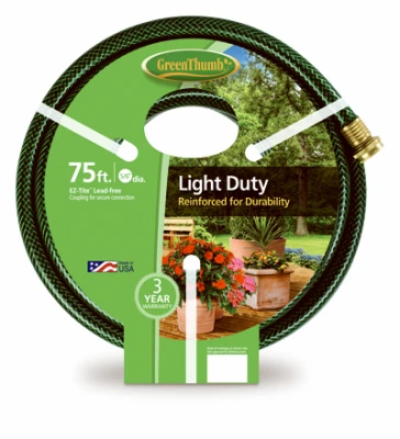 Garden Hose, Nylon-Reinforced 3-Ply Vinyl, Light duty, 5/8-In. x 75-Ft.