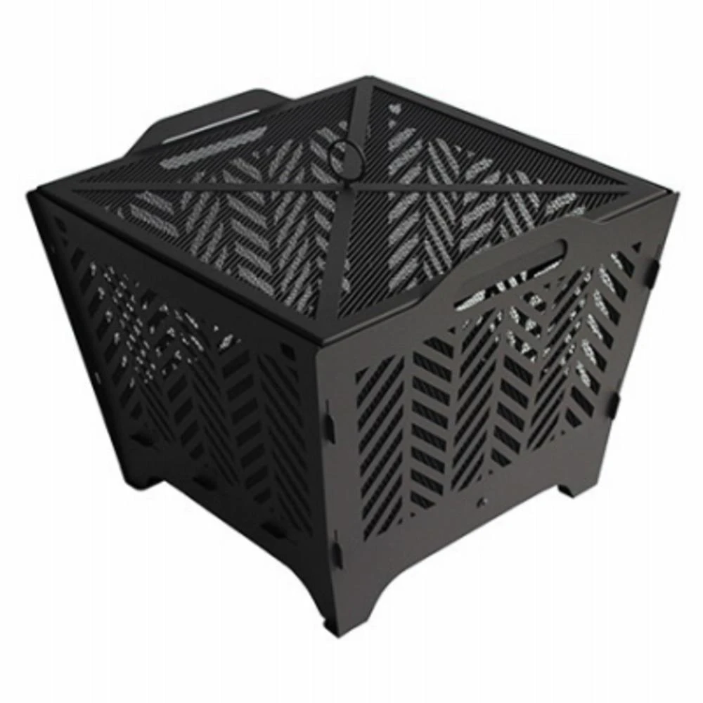 Portable Flat Fire Pit in Black, 19.3 Inches by 19.02 Inches by 16.73 Inches