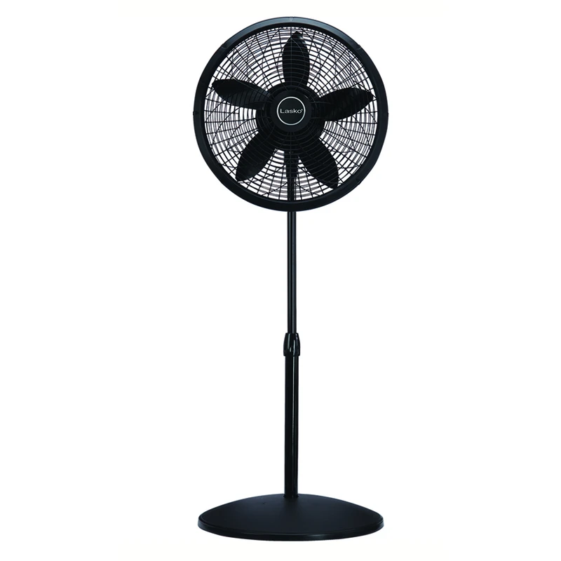 Adjustable Height Black Pedestal Fan with 18 Inch Blade Diameter