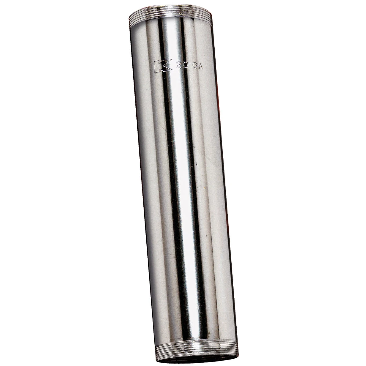 Threaded Chrome Plated Drain Pipe Tube, 20 Gauge Steel, 1.5 Inch Diameter by 12 Inch Length