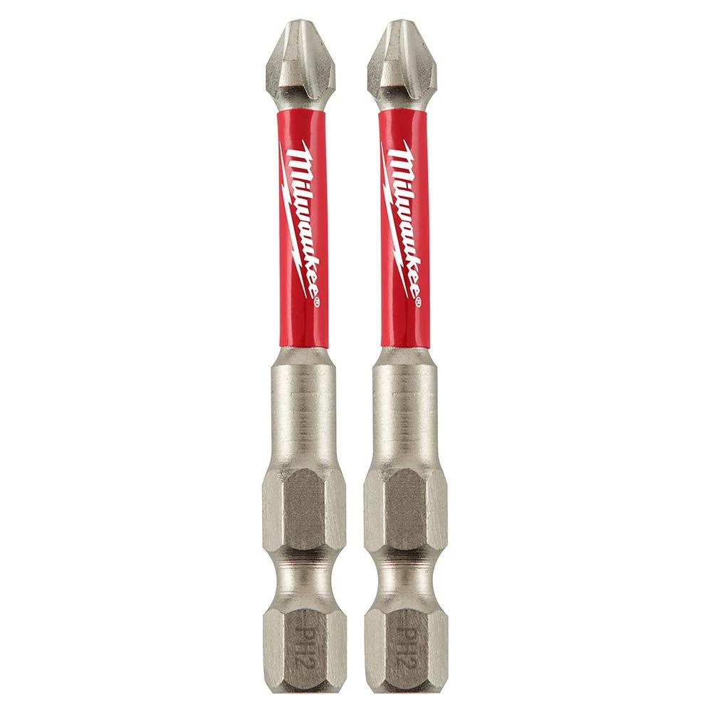 Milwaukee Shockwave Matrix Carbide 2-1/4 In. Phillips #2 Power Impact Screwdriver Bit (2-Pack)
