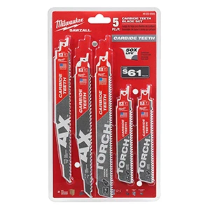 5-piece Carbide Reciprocating Saw Blade Set For Wood And Metal Cutting