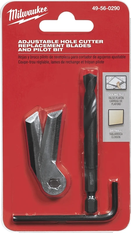 Adjustable Hole Cutter Replacement Blades & Pilot Bit Set, Model 49-56-0290